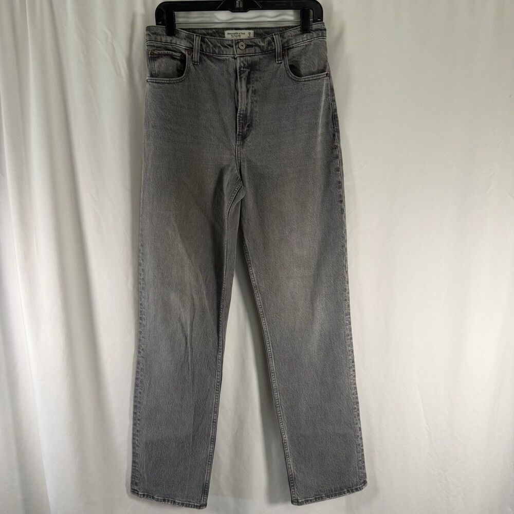 Abercrombie 90's Straight Ultra High Rise Jeans Women's 29 8 Grey Denim Cotton B